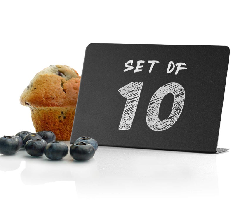 Toros.Store Set of 10 Small Chalkboard Signs 3x4 inches - Food Signs for Party Buffet, Mini Chalkboard Sign, Food Display Card, Tabletop Chalkboards for Kitchen, Standing Menu Black Boards for Wedding - Image 1